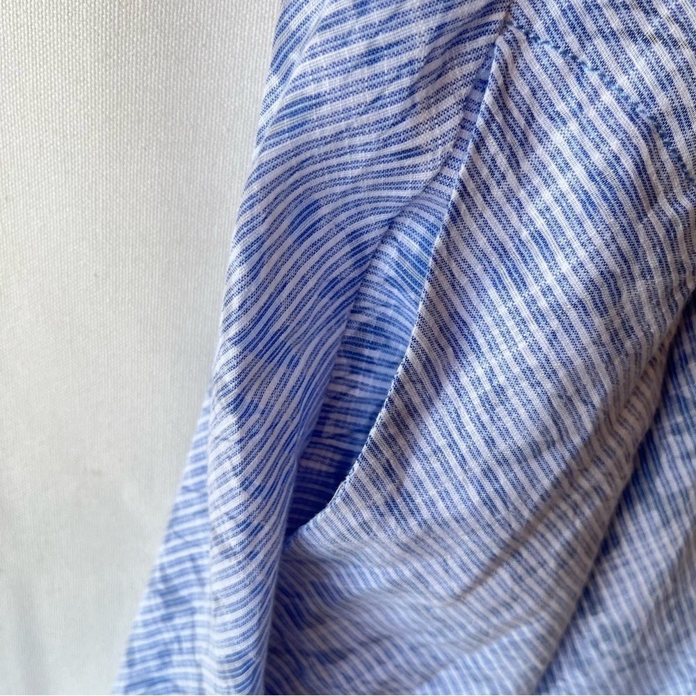 HD in Paris Anthropologie Dayflower swing dress L Blue Off the shoulder Strappy - Picture 5 of 9